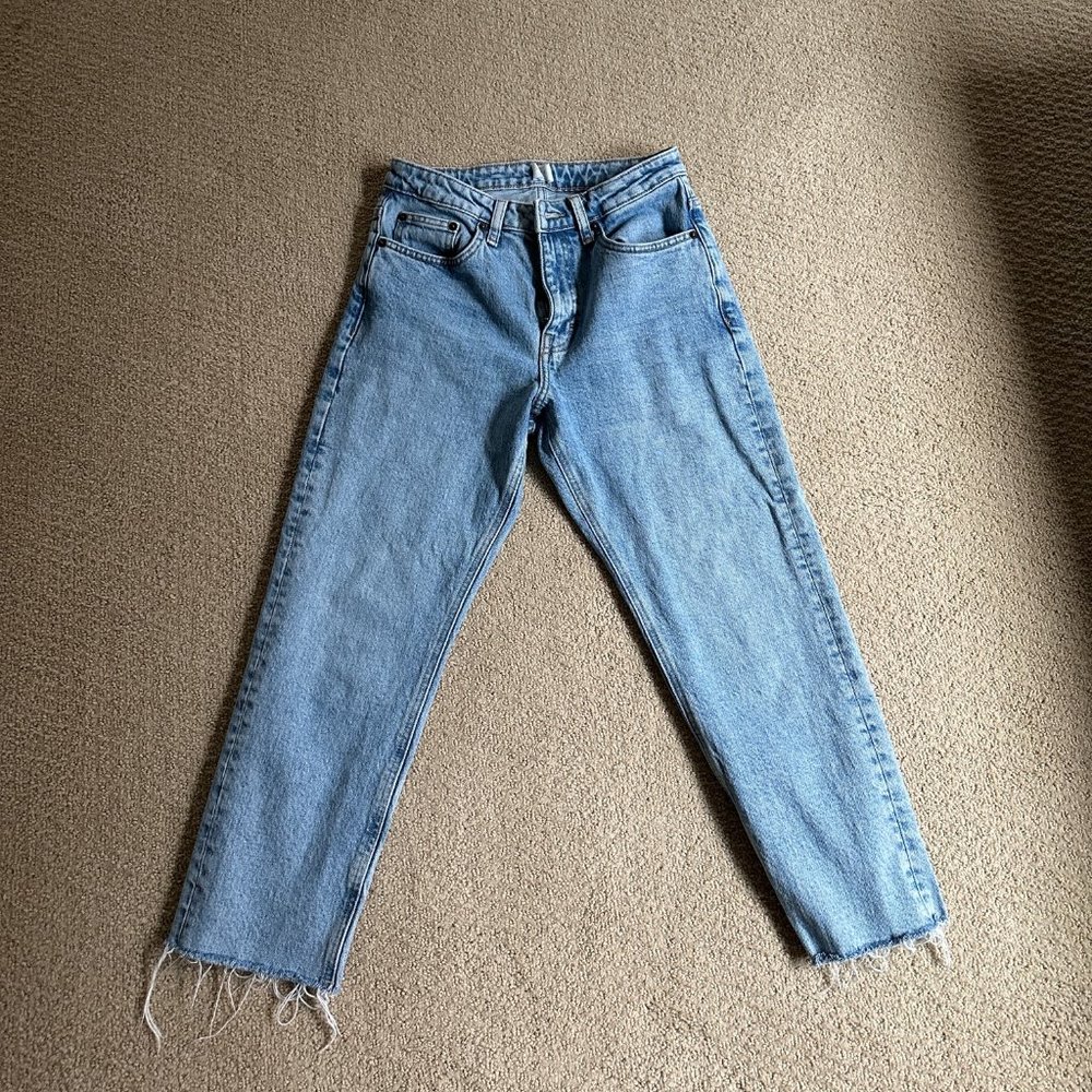 Topshop Petite Straight Cropped Jeans